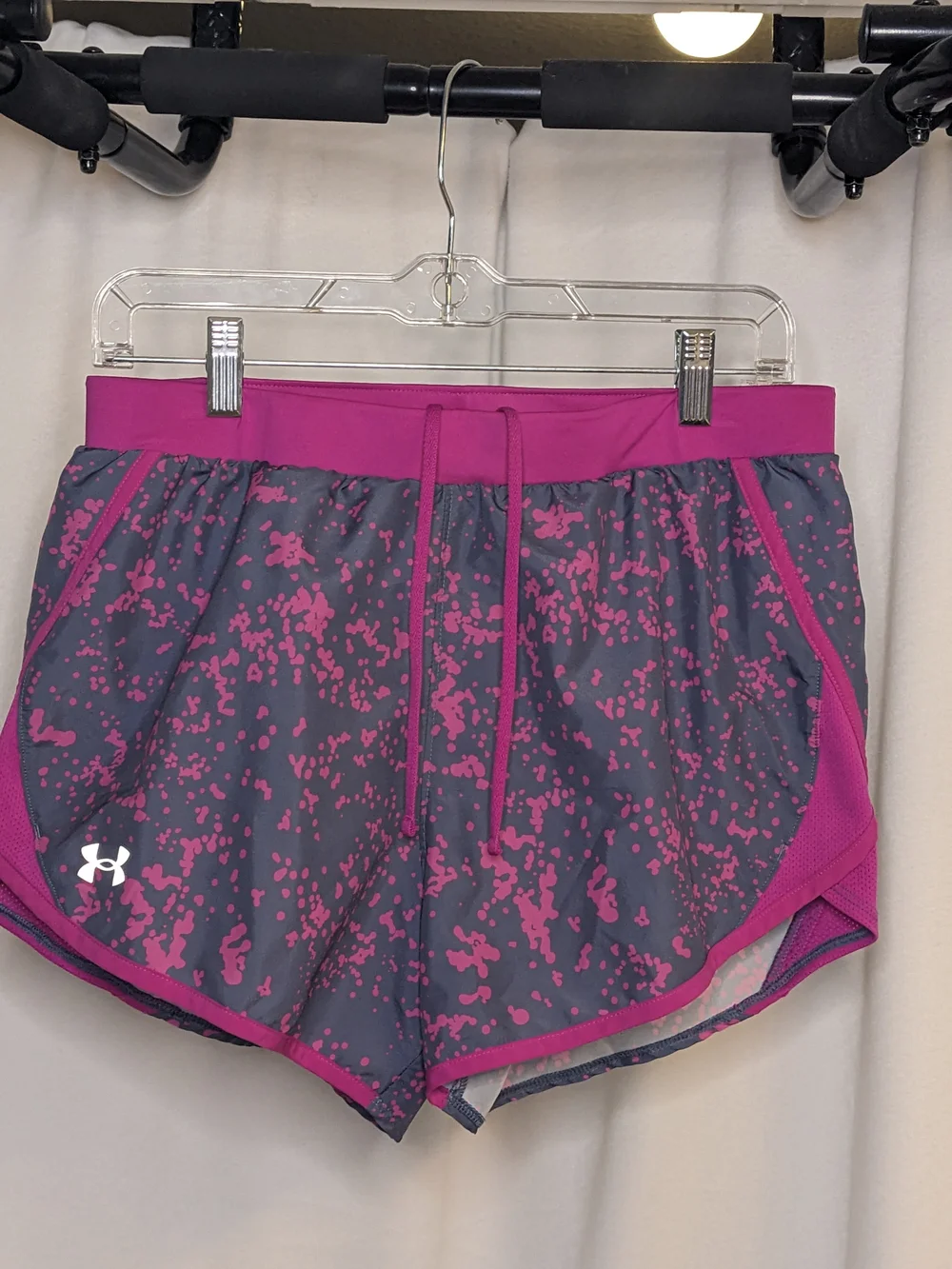 Under Armour Women's Pink Splash Print Running Shorts